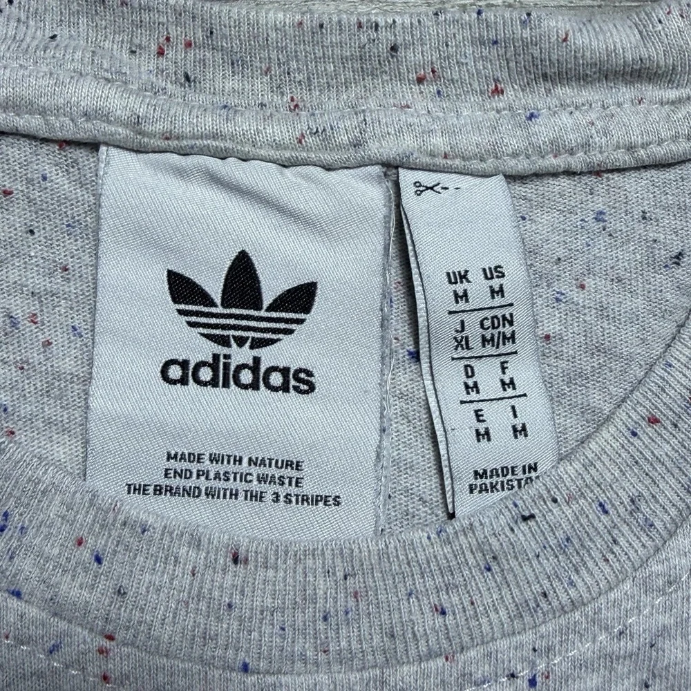 Adidas Originals Trefoil Shirt Medium Gray Speckled Paint Logo Tee
